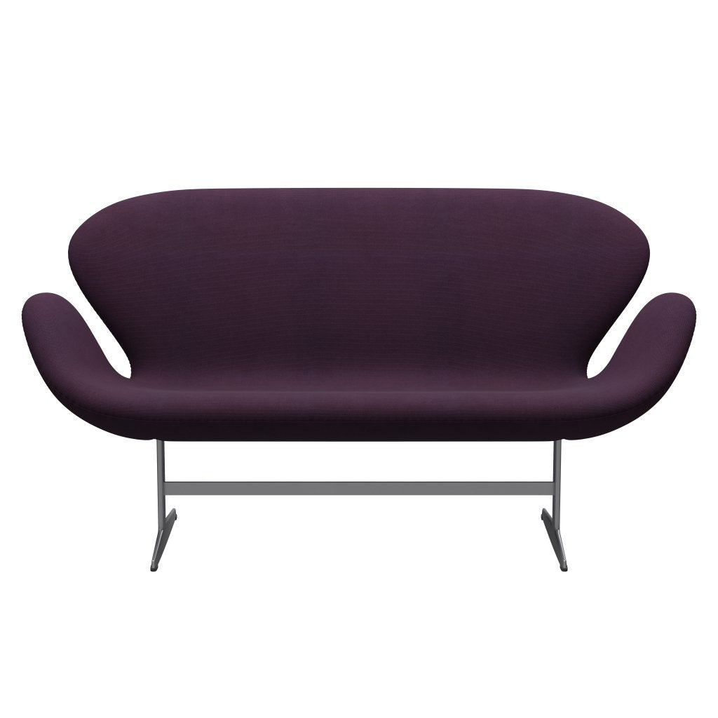 Fritz Hansen Swan Sofa 2 Seater, Silver Grey/Steelcut Medium Violet
