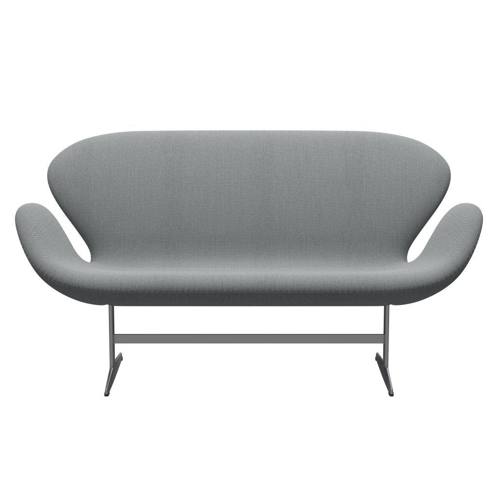 Fritz Hansen Swan divano 2 posti, grigio grigio/taglio in acciaio grigio