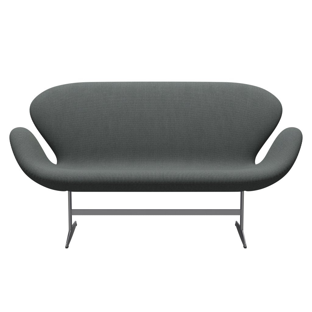 Fritz Hansen Swan divano 2 posti, carbone trio grigio/taglio in acciaio