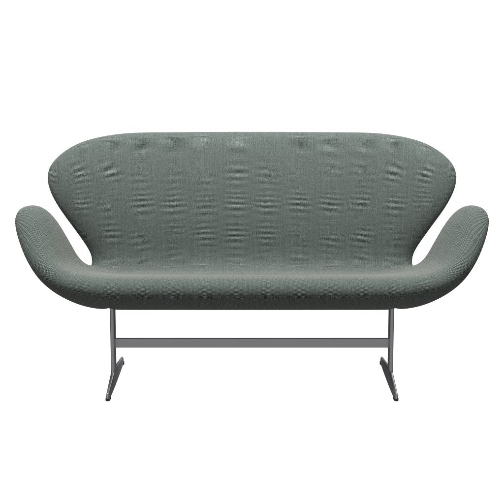 Fritz Hansen Svan soffa 2 -sits, silvergrå/steelcut trio vit/mörkgrön