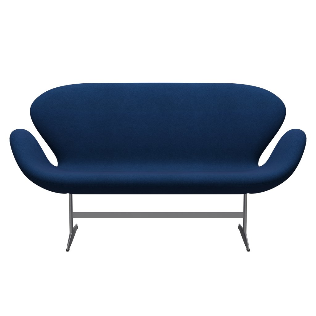 Fritz Hansen Swan Sofa 2 Seater, Silver Grey/Tonus Dark Coral Blue