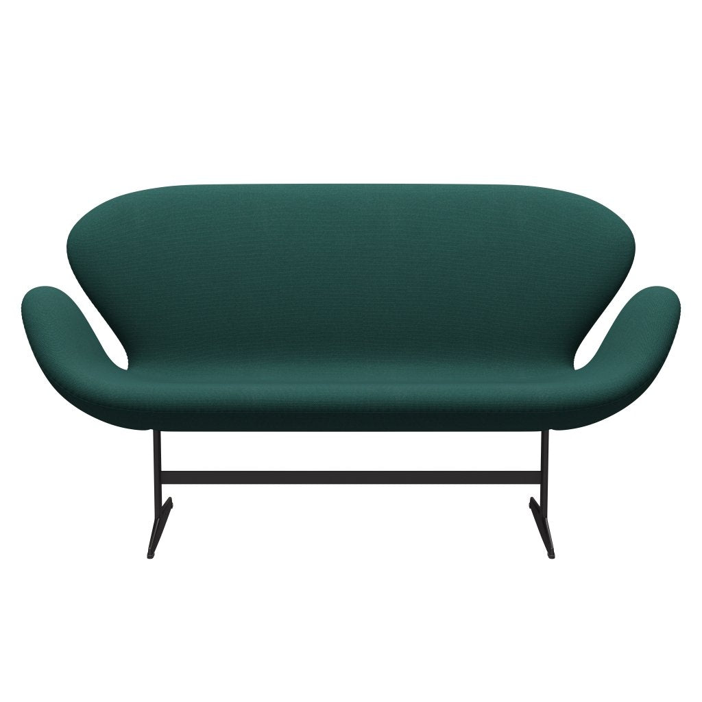 Fritz Hansen Joutsen sohva 2 -paikkainen, lämmin grafiitti/teräslecut -trio tummanvihreä