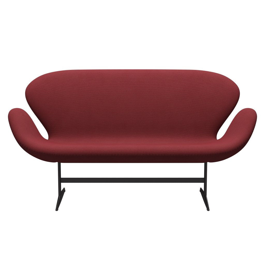 Fritz Hansen Swan Sofa 2 Seater, Warm Graphite/Steelcut Trio Dark Red