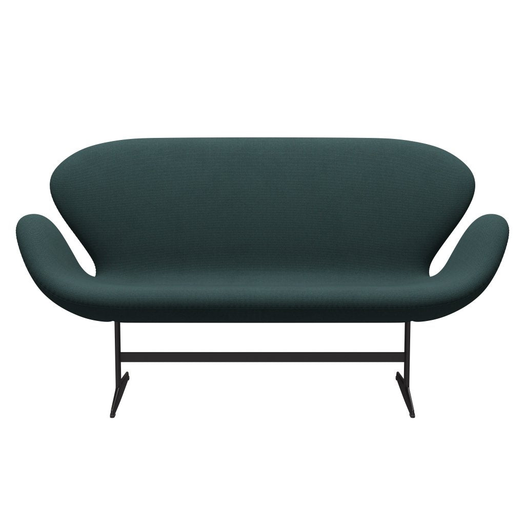 Fritz Hansen Joutsen sohva 2 -paikkainen, lämmin grafiitti/Steelcut -trio pullo vihreä