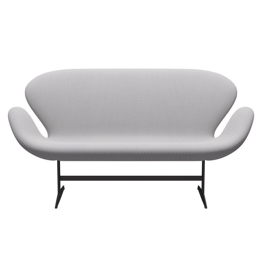 Fritz Hansen Swan divano 2 posti, trio di grafite/taglio di acciaio bianco e grigio chiaro