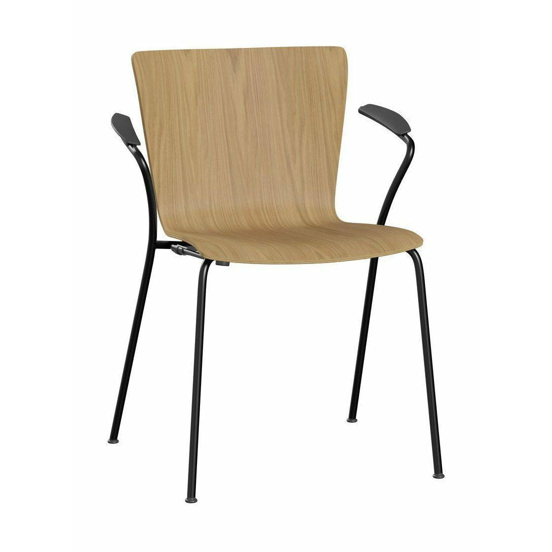 Fritz Hansen Vico Duo Vm113 Chair With Armrest Oak, Black/Oak Brown