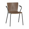Fritz Hansen Vico Duo Vm113 Chair With Armrest Walnut, Black/Walnut
