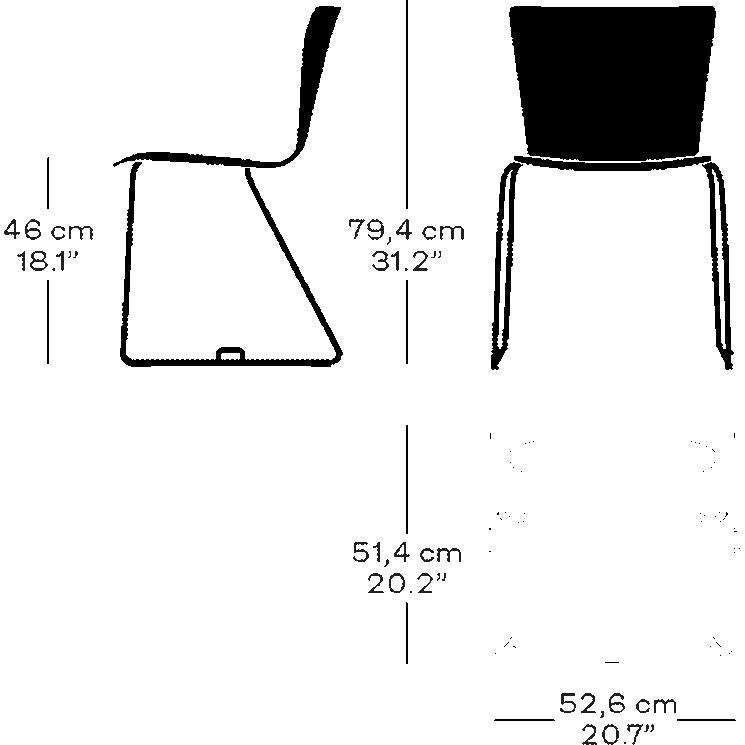 Fritz Hansen Vico Duo Vm115 Chair, Chrome/Ash Black