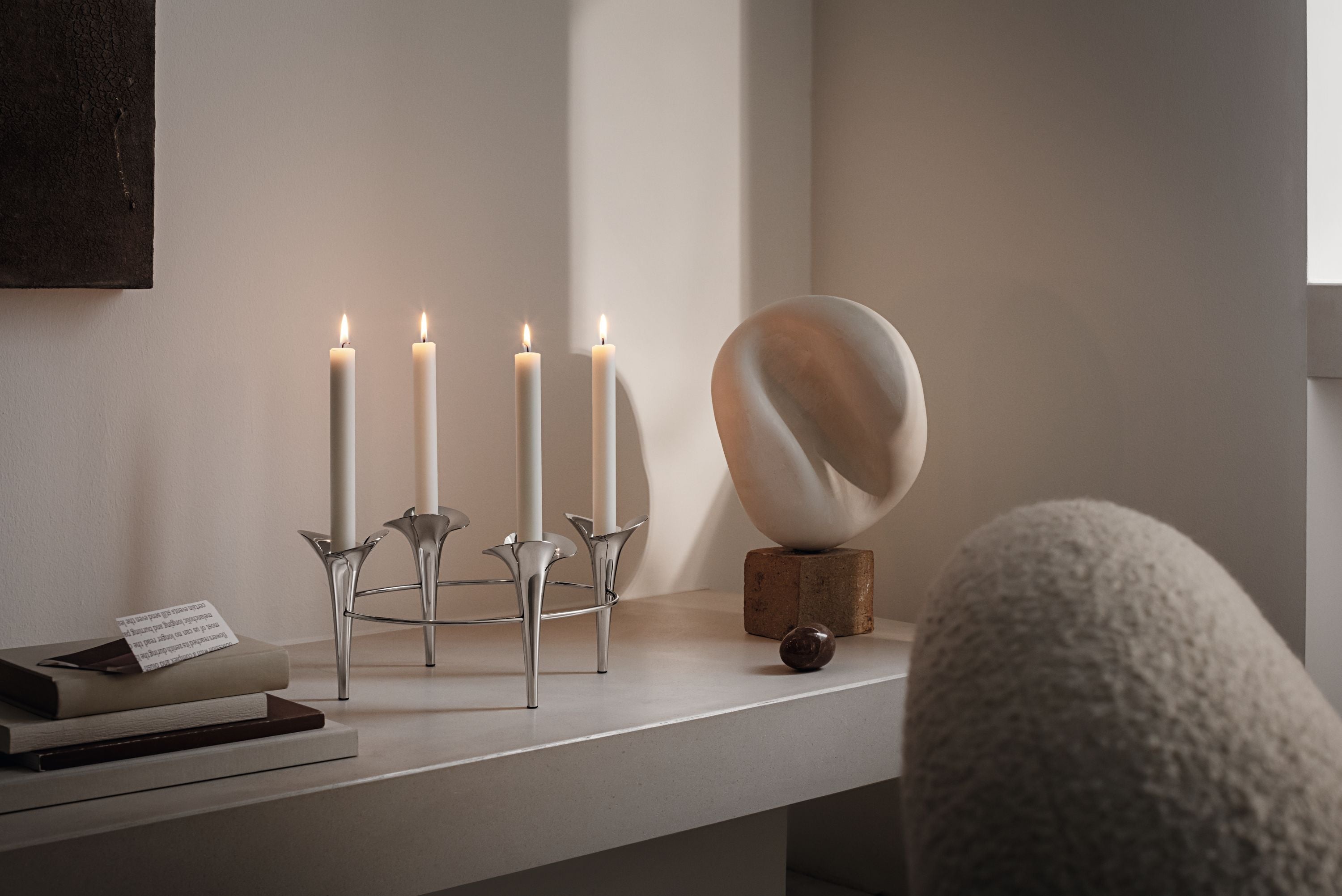 Georg Jensen Bloom Botanica Taper Candleholder 4 kaarsen, roestvrij staal