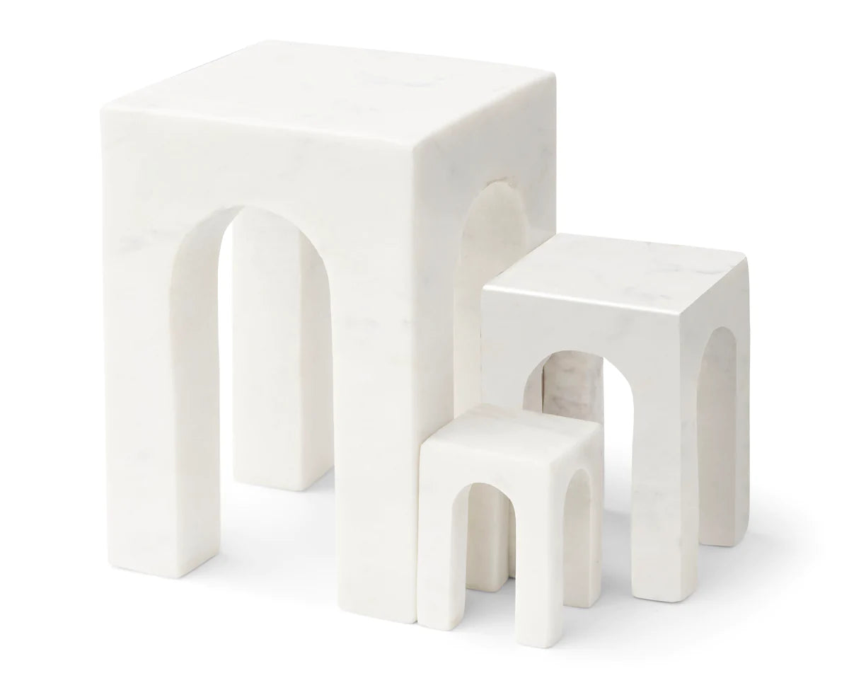 Gejst Arkis Bookend, Marble White