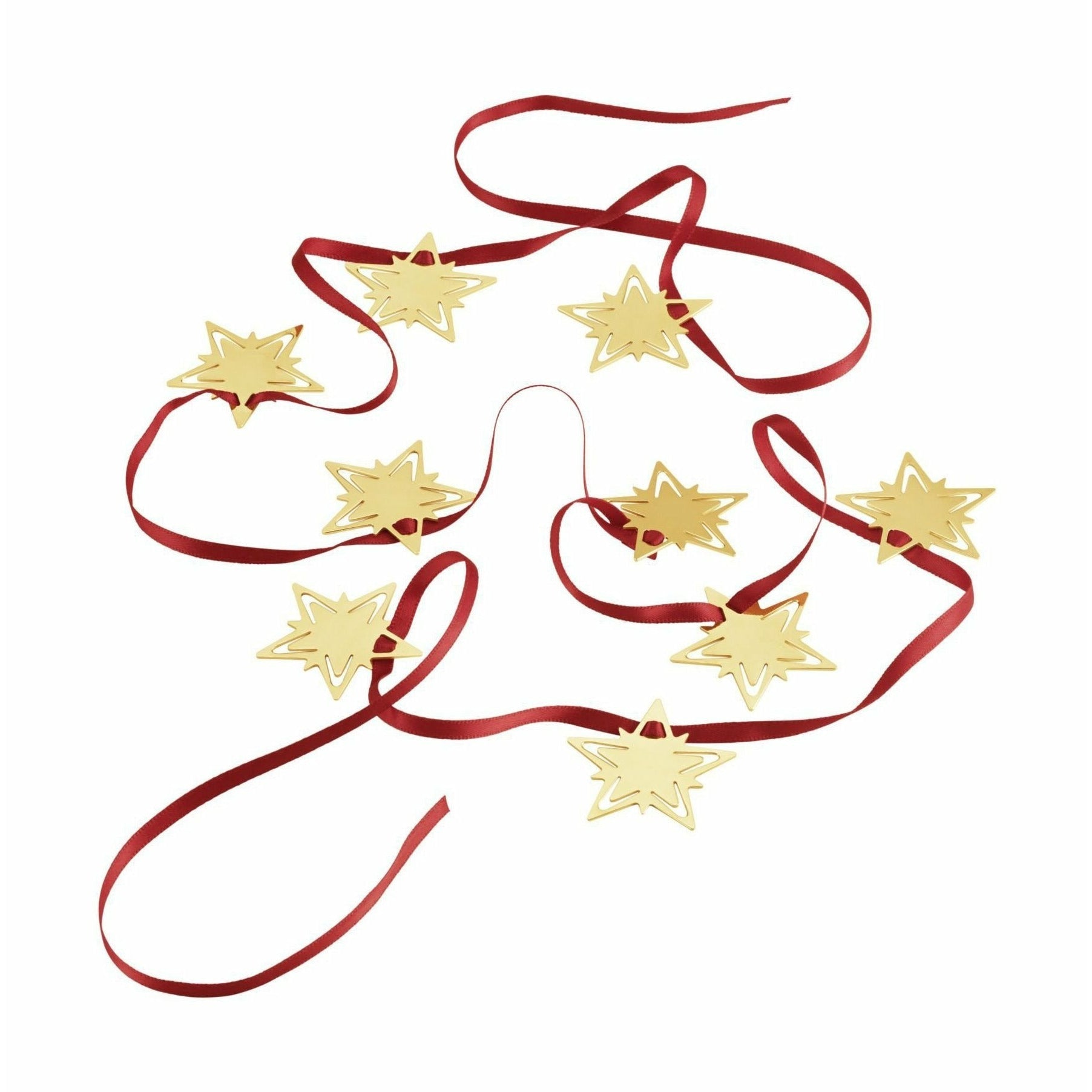 Georg Jensen Classic Christmas Star Garland, 1 M Red, Gold Plated