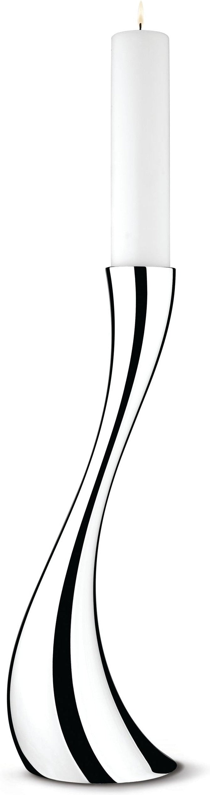 Georg Jensen Cobra -lattiakynttiläpidike musta/valkoinen, 50 cm