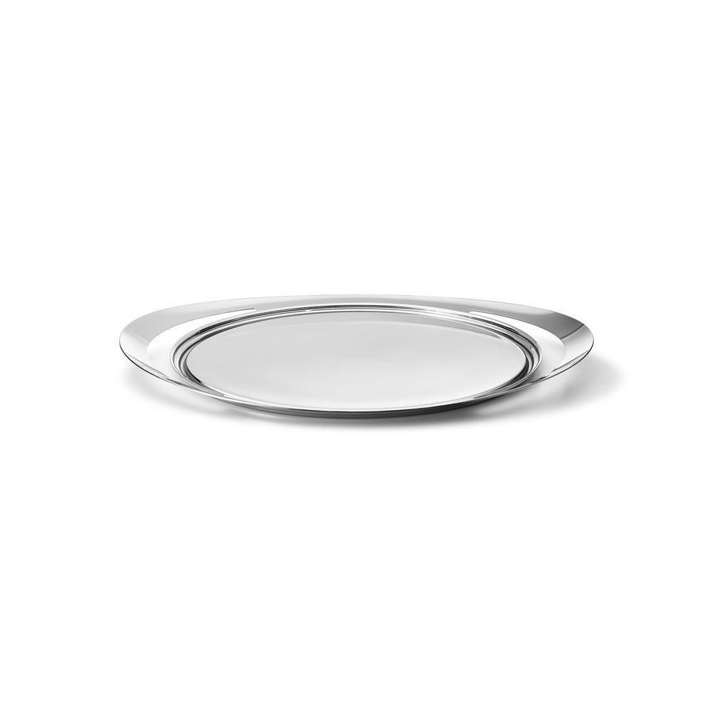 Georg Jensen Cobra Serving Tray With Leather Insert