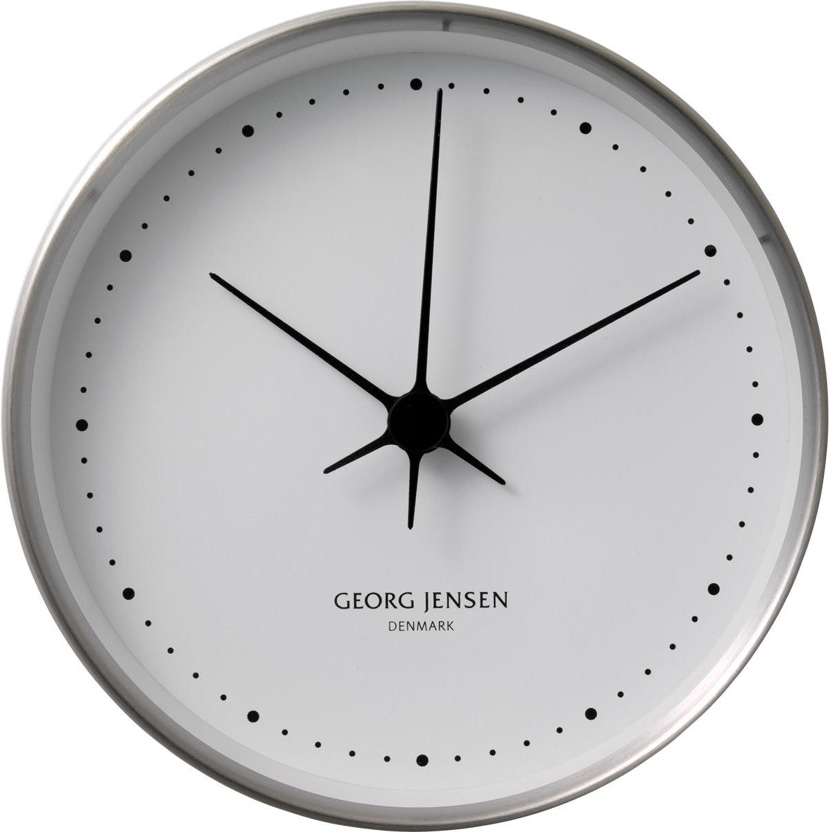 Georg Jensen HK Reloj de acero inoxidable/blanco, 10 cm