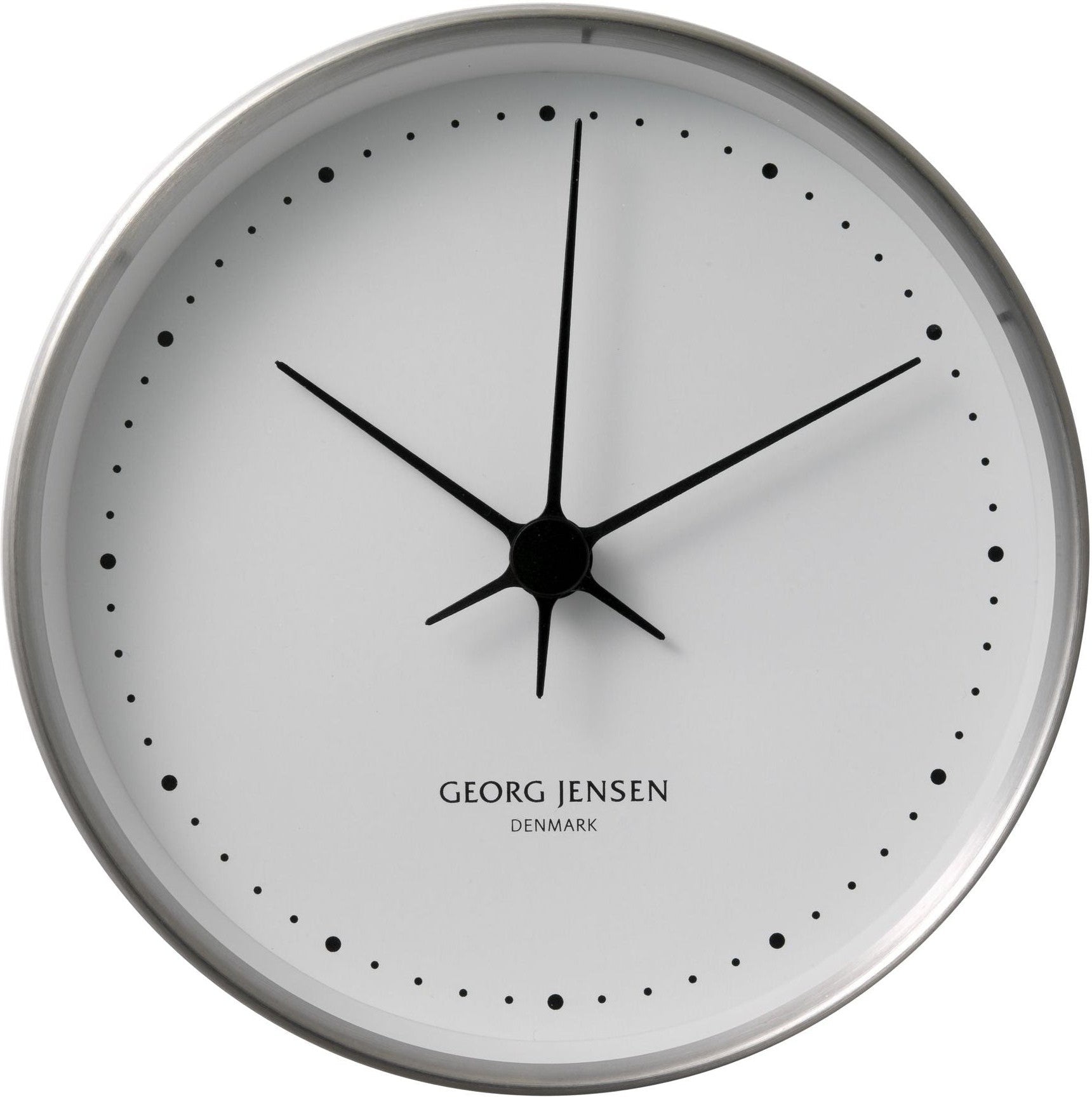 Georg Jensen Hk Mur Horloge en acier inoxydable / blanc, 22 cm