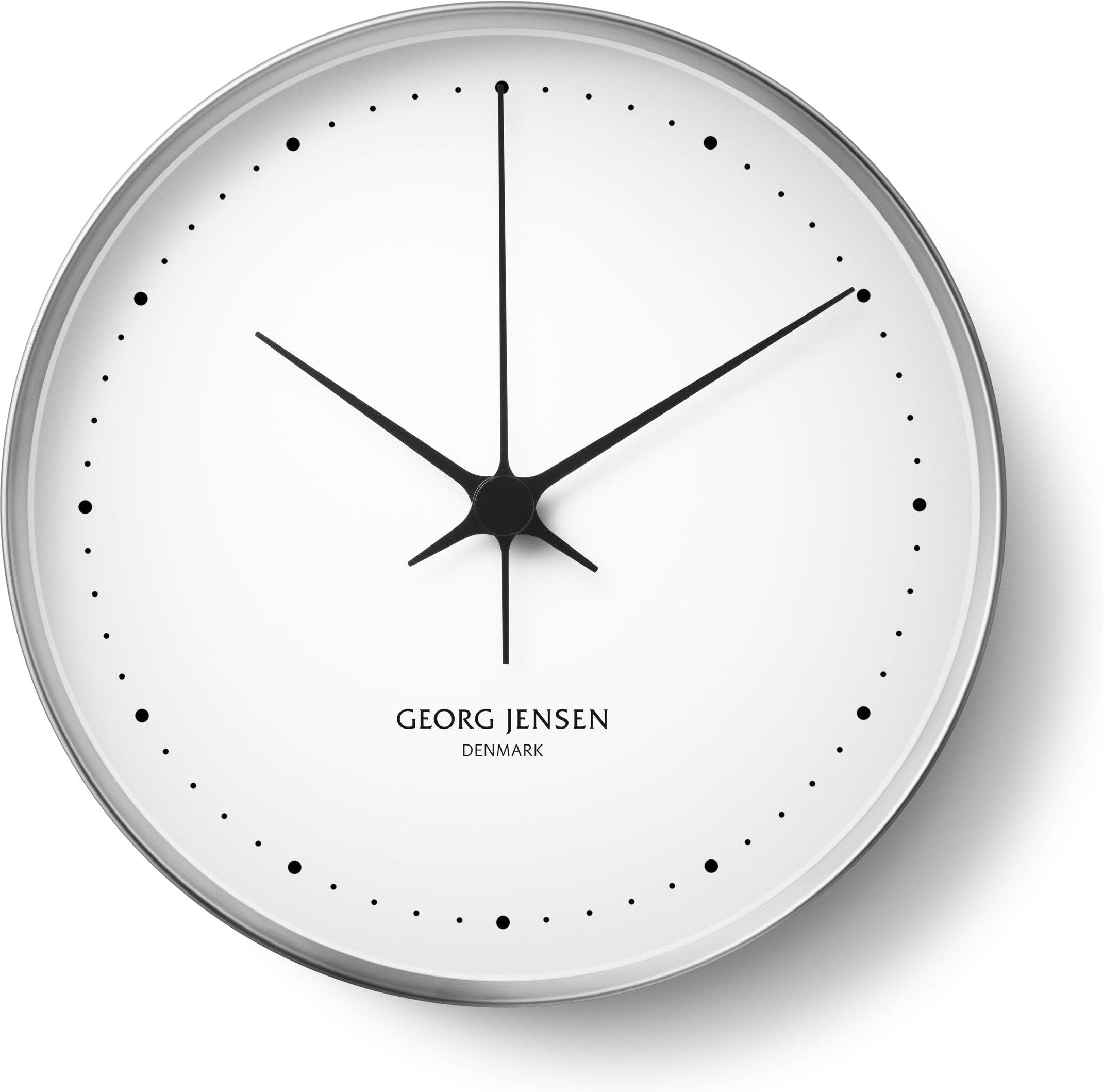 Georg Jensen Koppel Wall Clock Stainless Steel/White, 30 Cm - inwohn.de