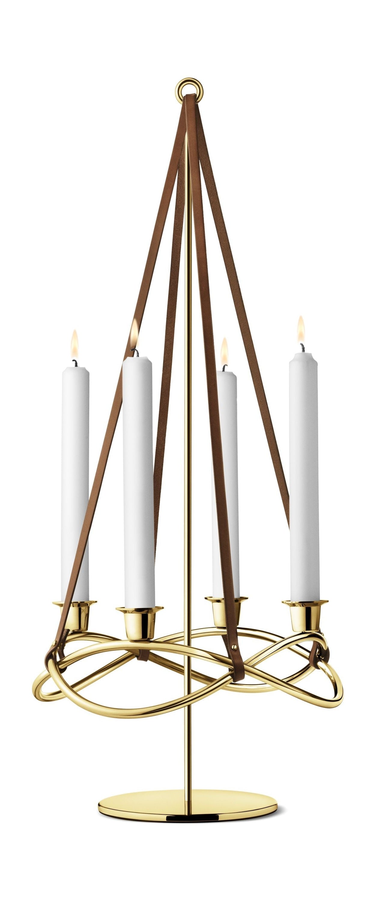 Georg Jensen季节的烛台附件，金色镀金