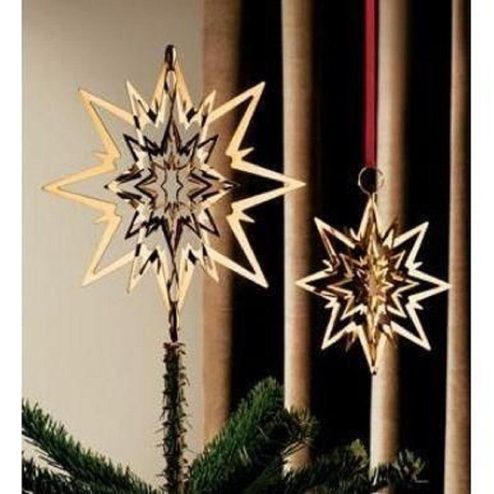 Ploting d'oro dell'albero di Natale di Georg Jensen Star, 19 cm