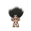 Goodlucktroll brons/ zwart haar, 9 cm