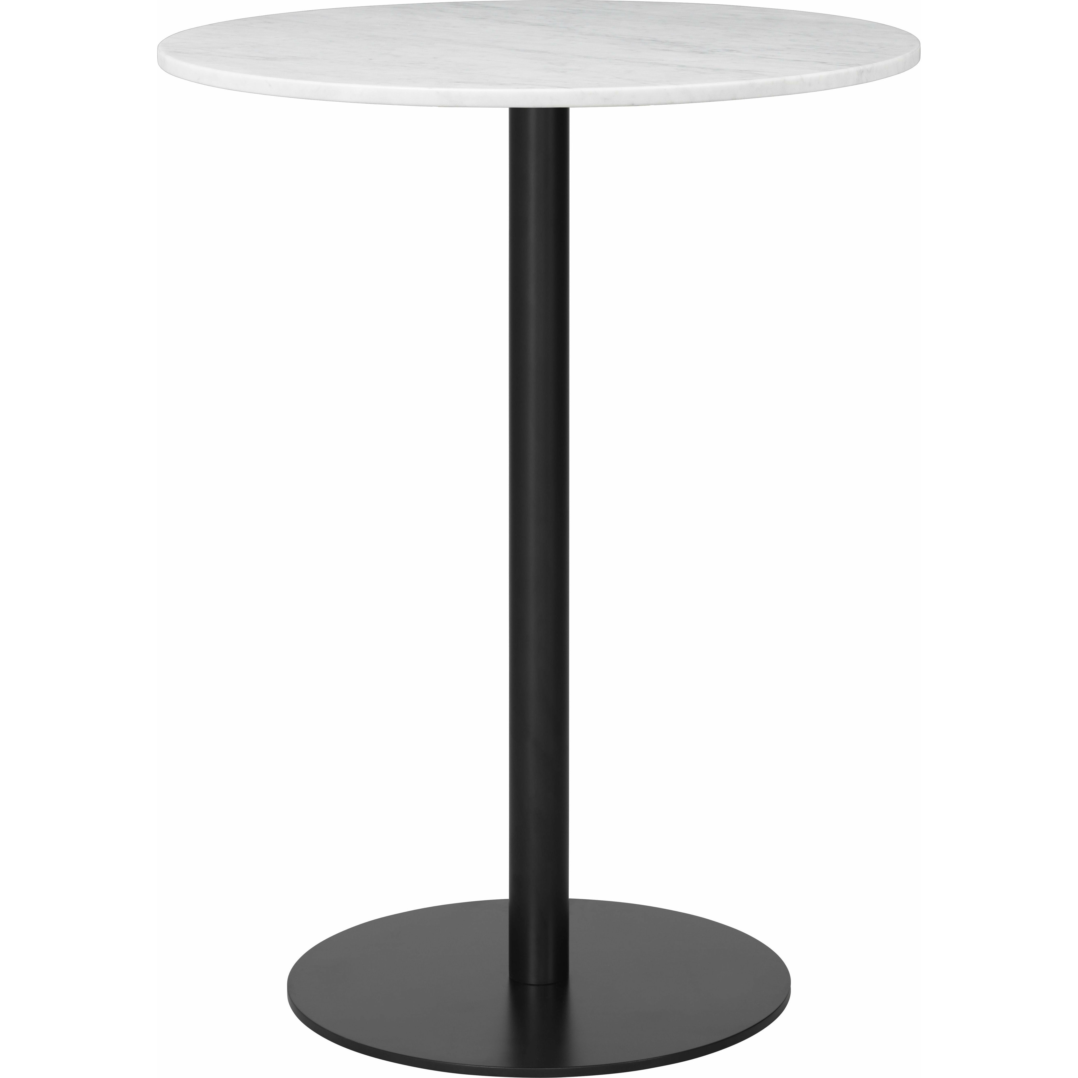 GUBI 1,0 bar tafel rond zwarte basis witte carrara marmeren Ø80 cm