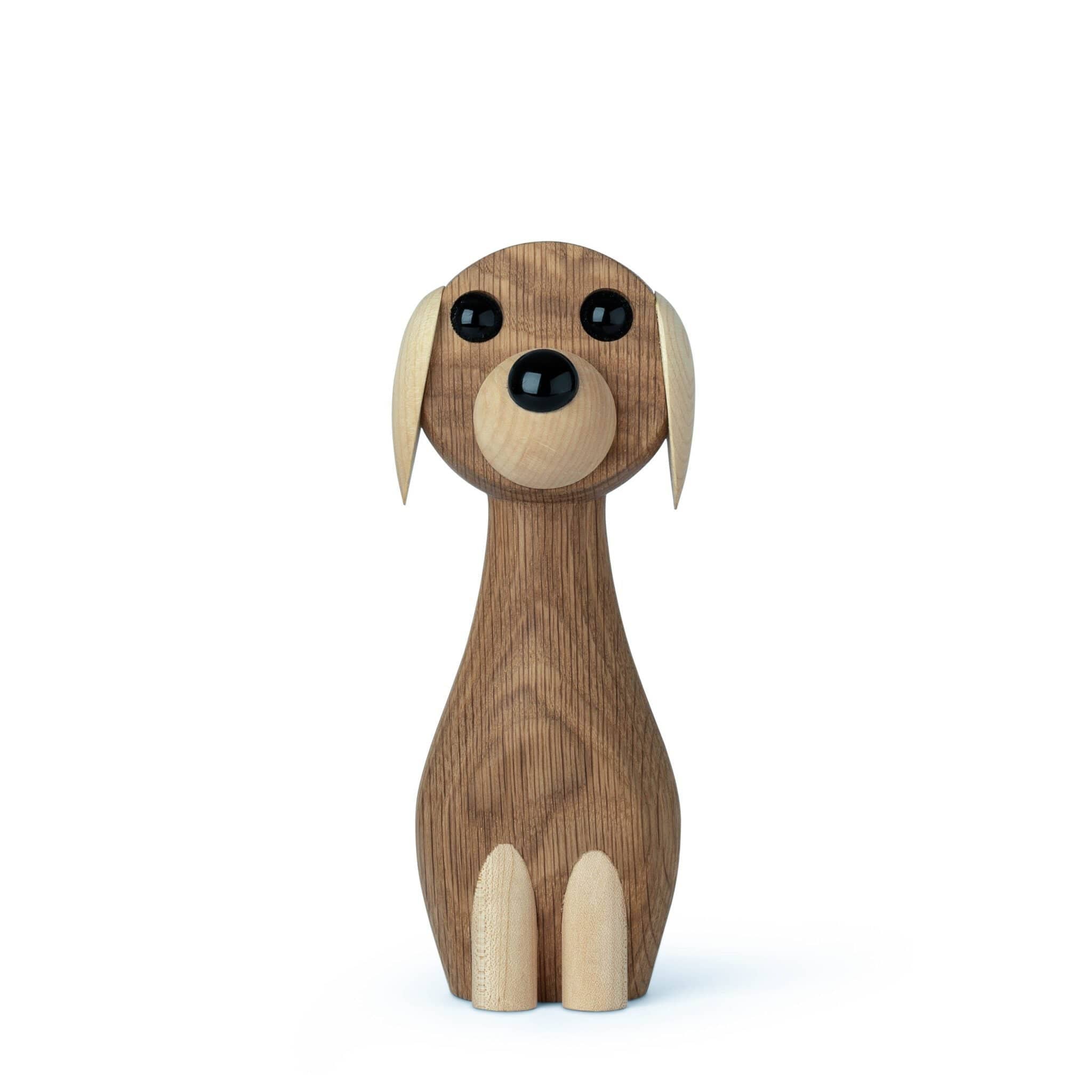 Gunnar Flørning Honden houten figuur, 17 cm