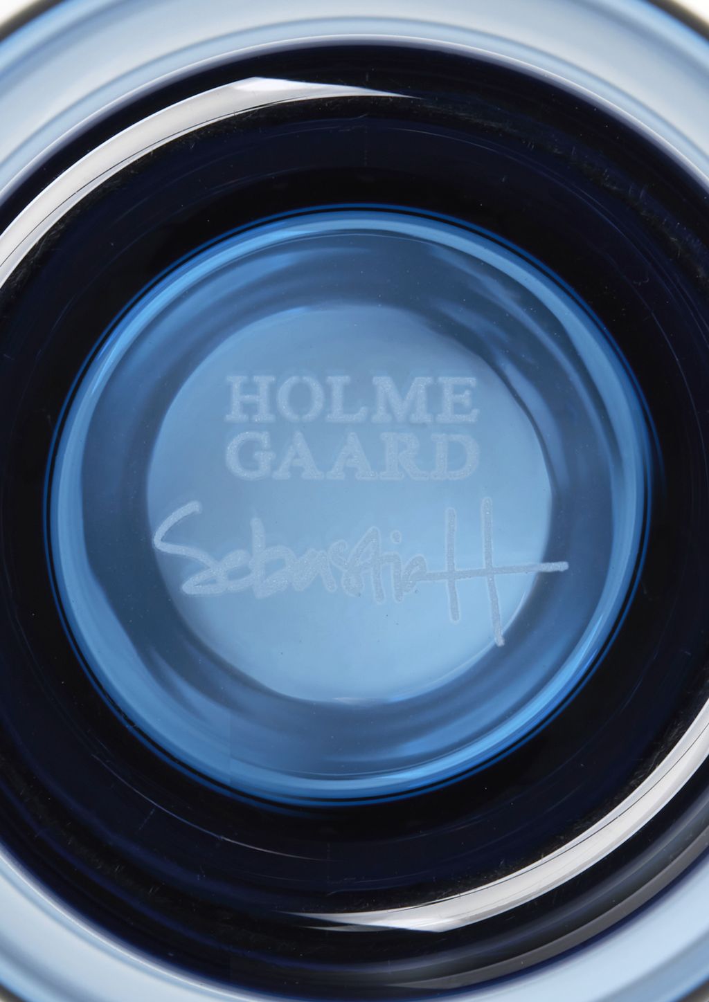 Holmegaard Arc Jarrón H15 cm, azul oscuro