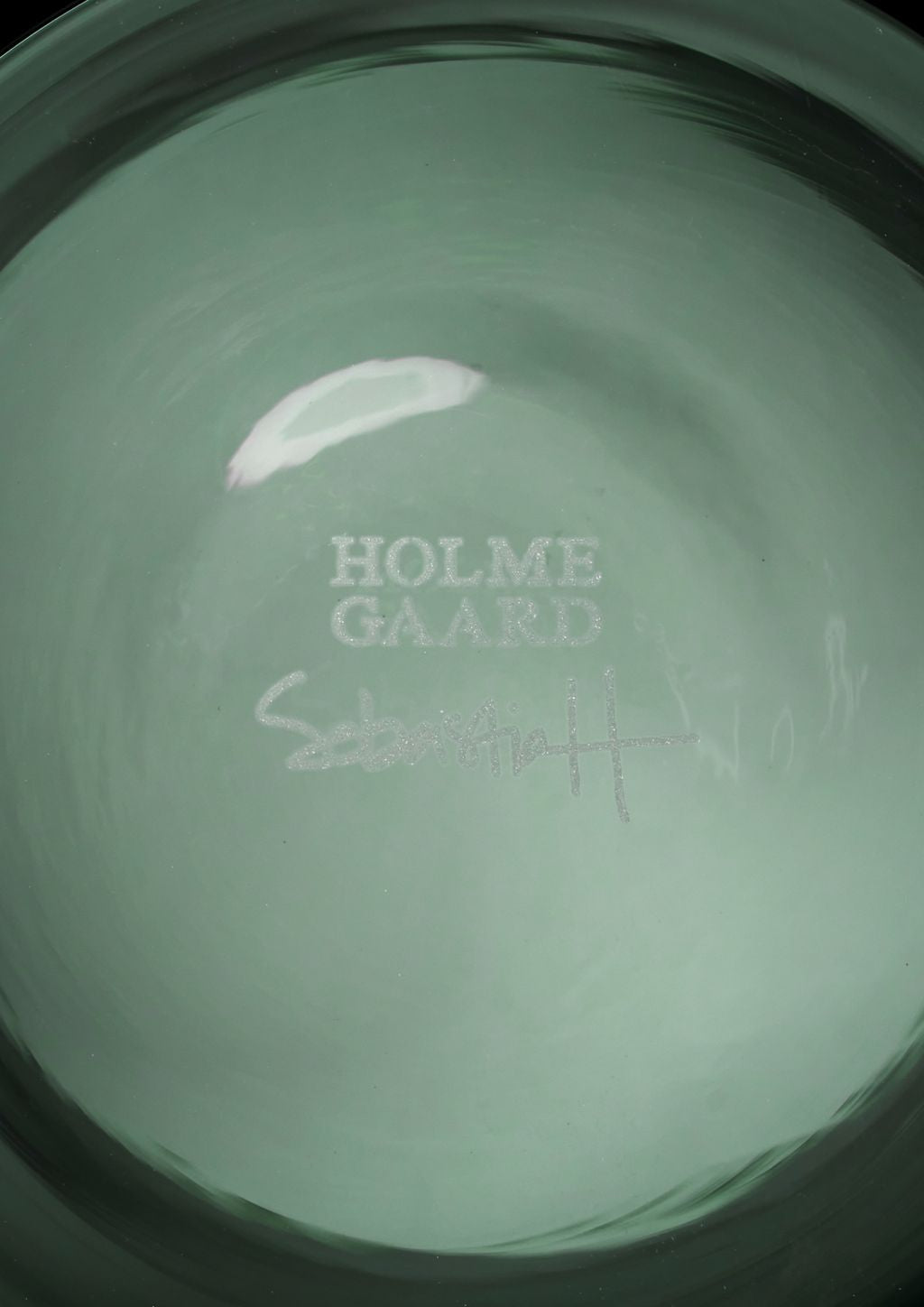 Holmegaard弧花瓶H21厘米，深绿色