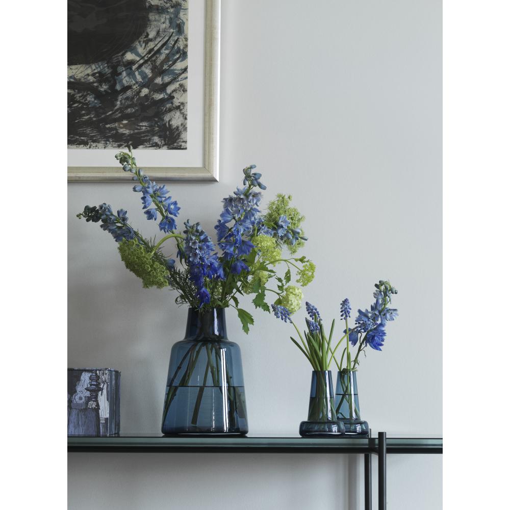 Holmegaard Flora Vase Blue, 12 Cm