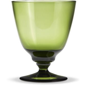 Holmegaard Flow Glas mit Stiel, olivgrün