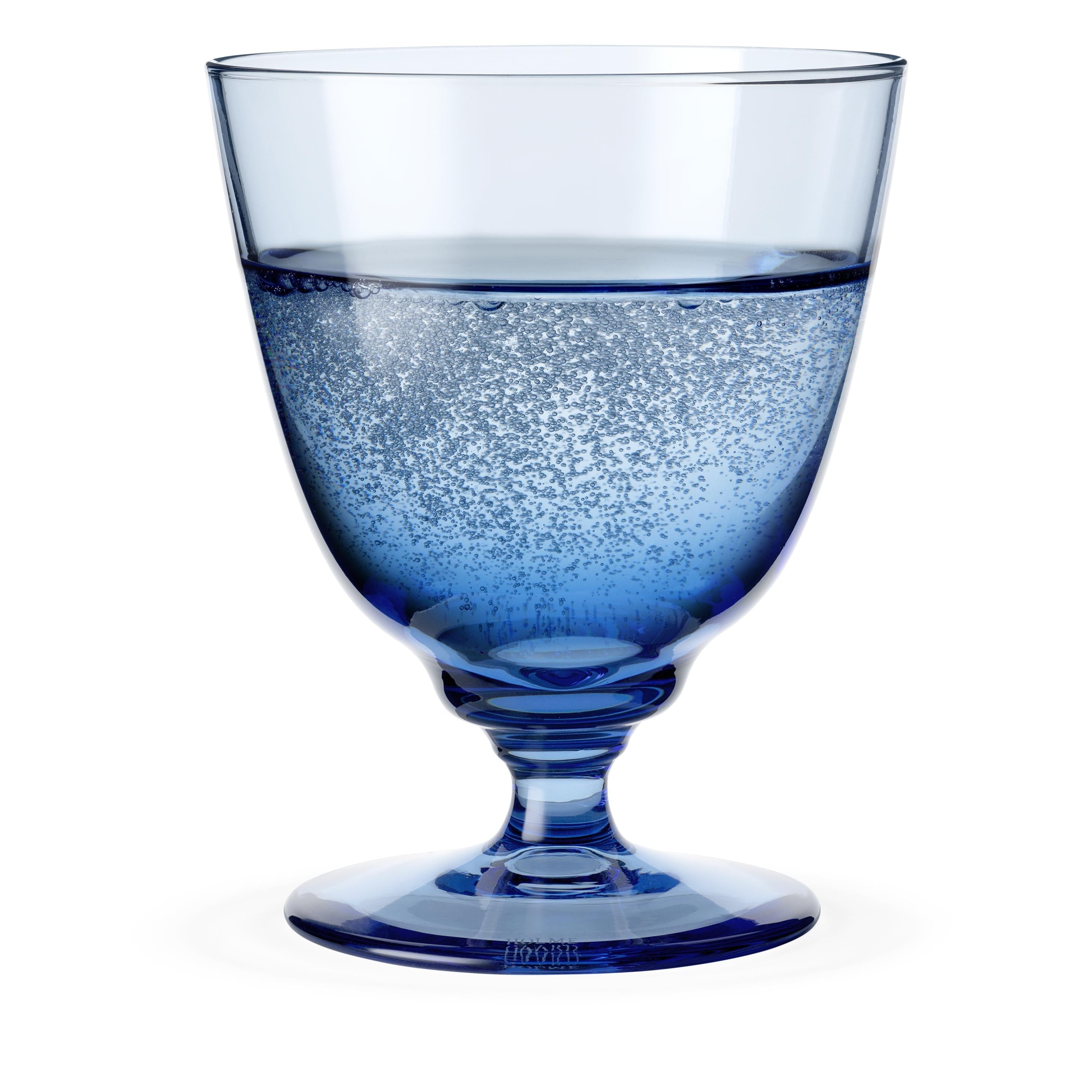 Holmegaard Flow Goblet Glass 35 Cl, azul