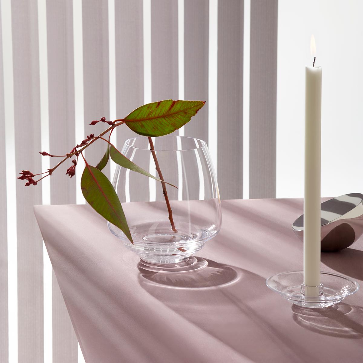 Holmegaard Flow Table Candle Holder, Clear