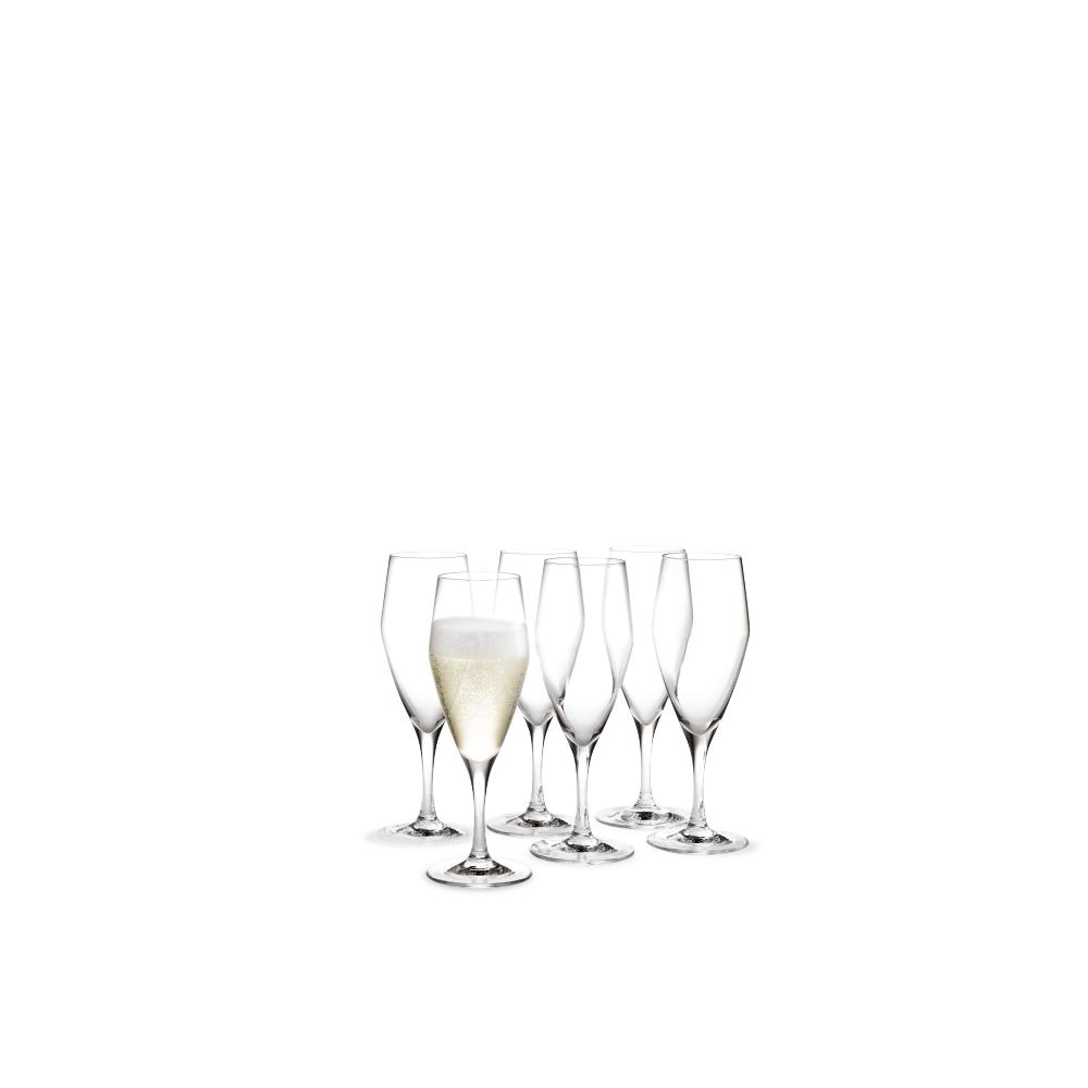 Holmegaard Perfektes Champagnerglas, 6 Stück.
