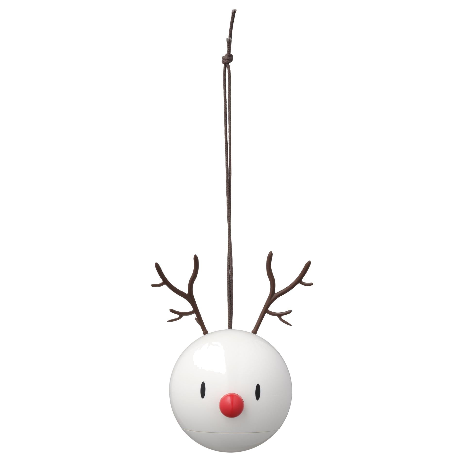 Hoptimist Christmas Ball Reindeer White, 2 pezzi.