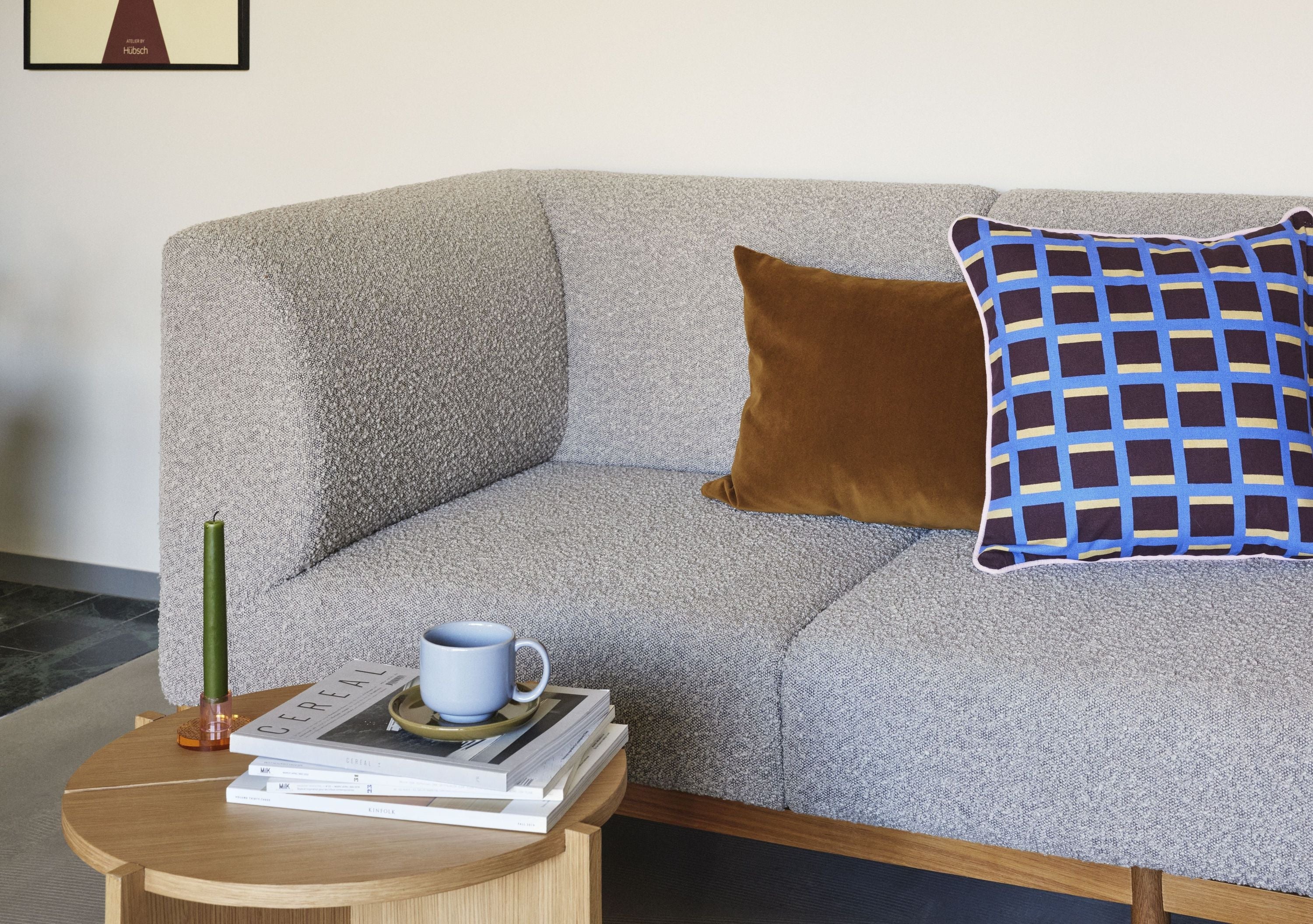 Hübsch Agenda Cushion, Multicolor/Brown/Blue