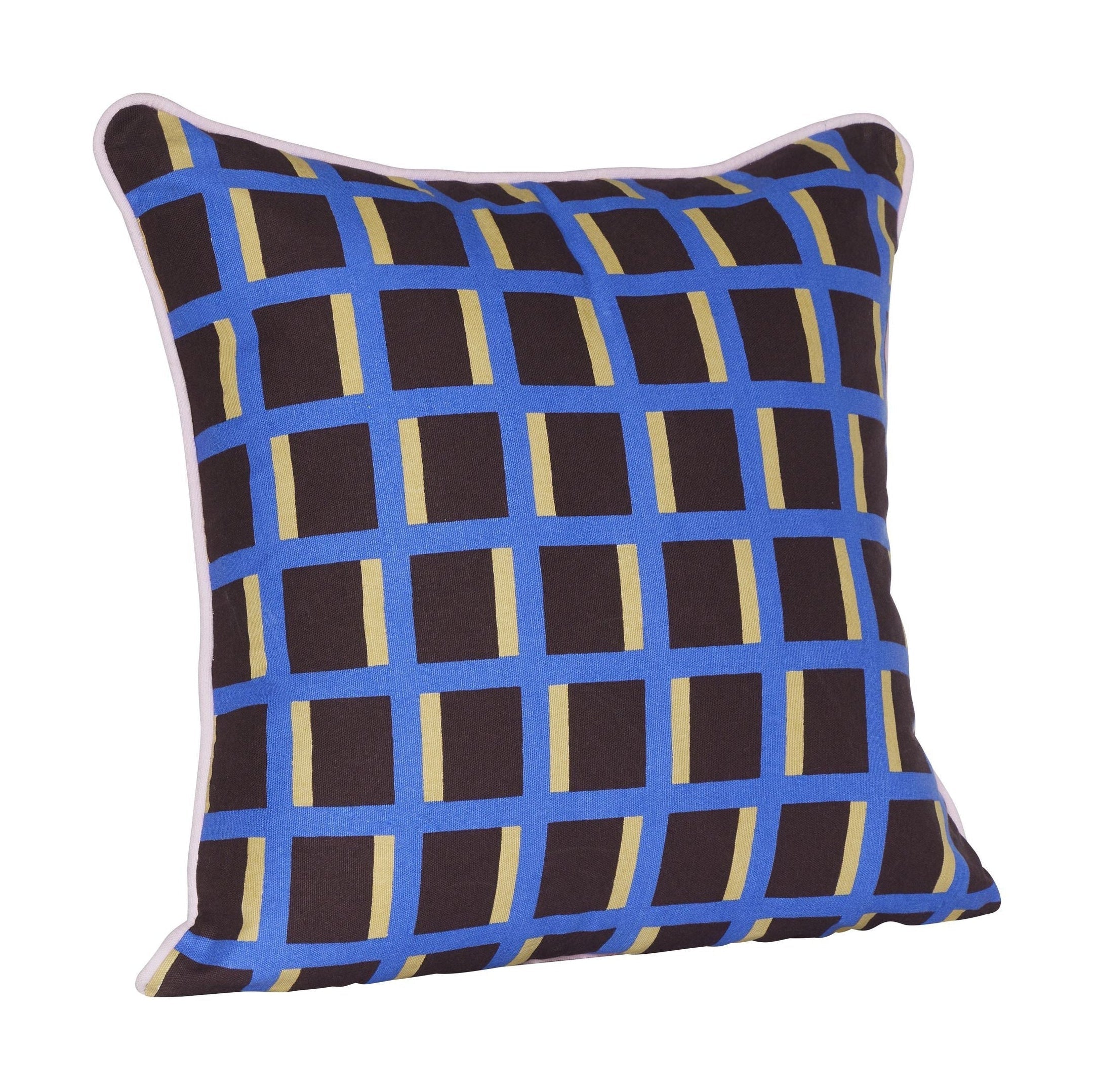 Hübsch Agenda Cushion, Multicolor/Brown/Blue