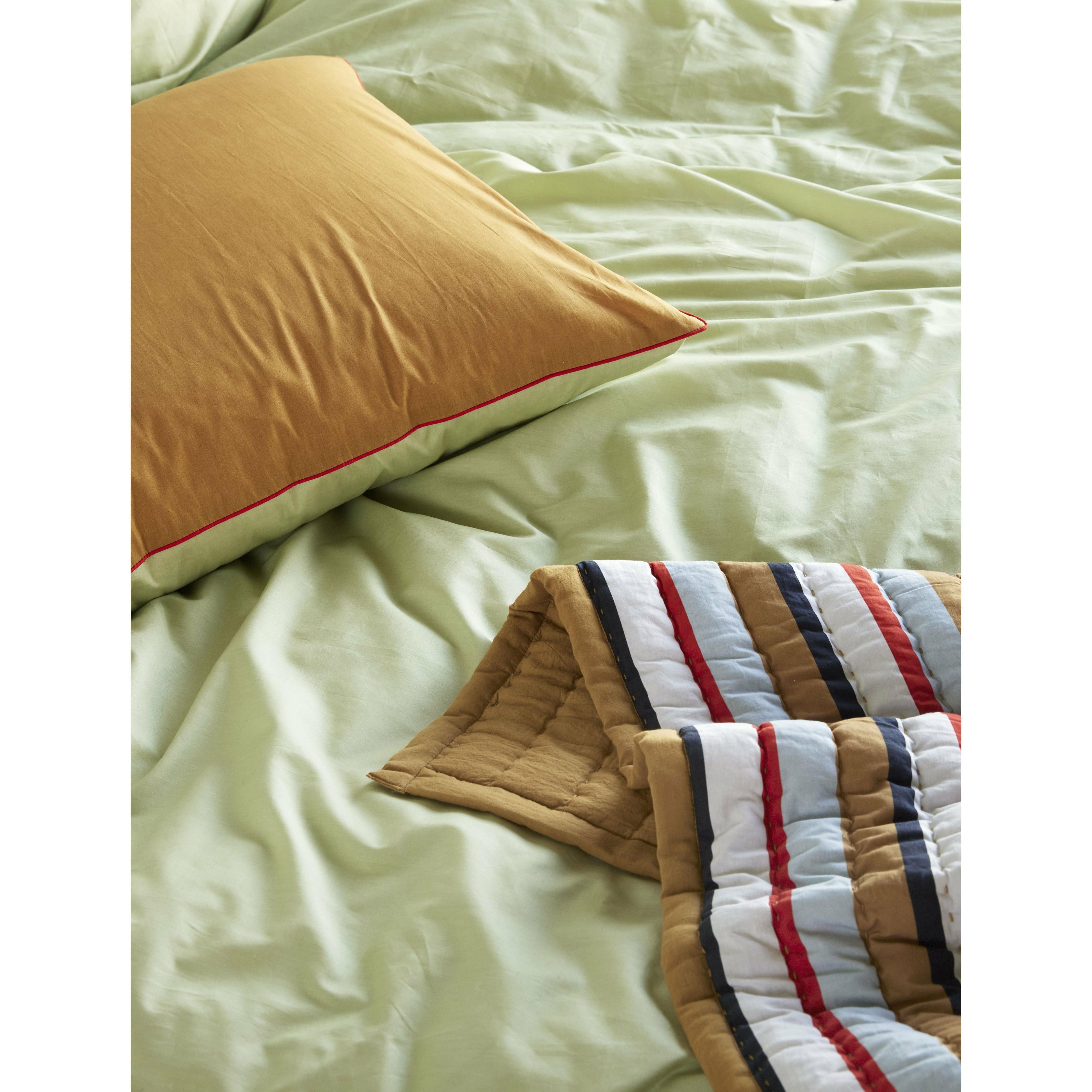Hübsch Aki Bed Linen 60/220, Orange/Green
