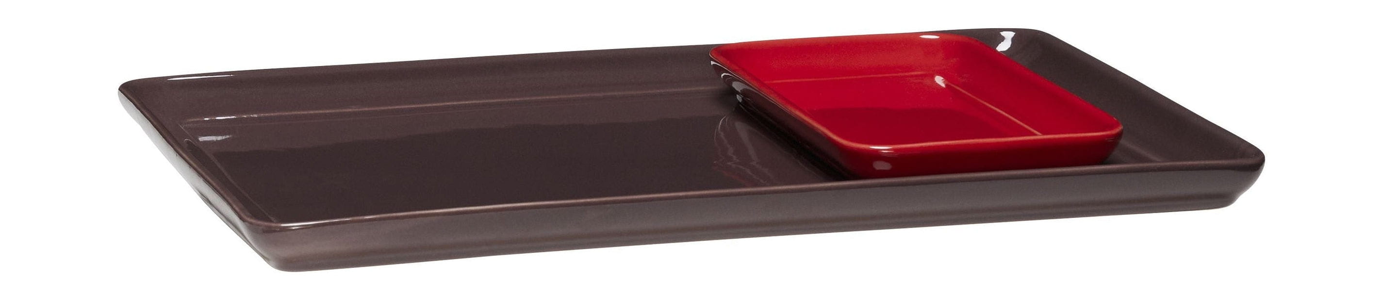 Hübsch Amare Tablett Set di 2, Borgogna/Rosso