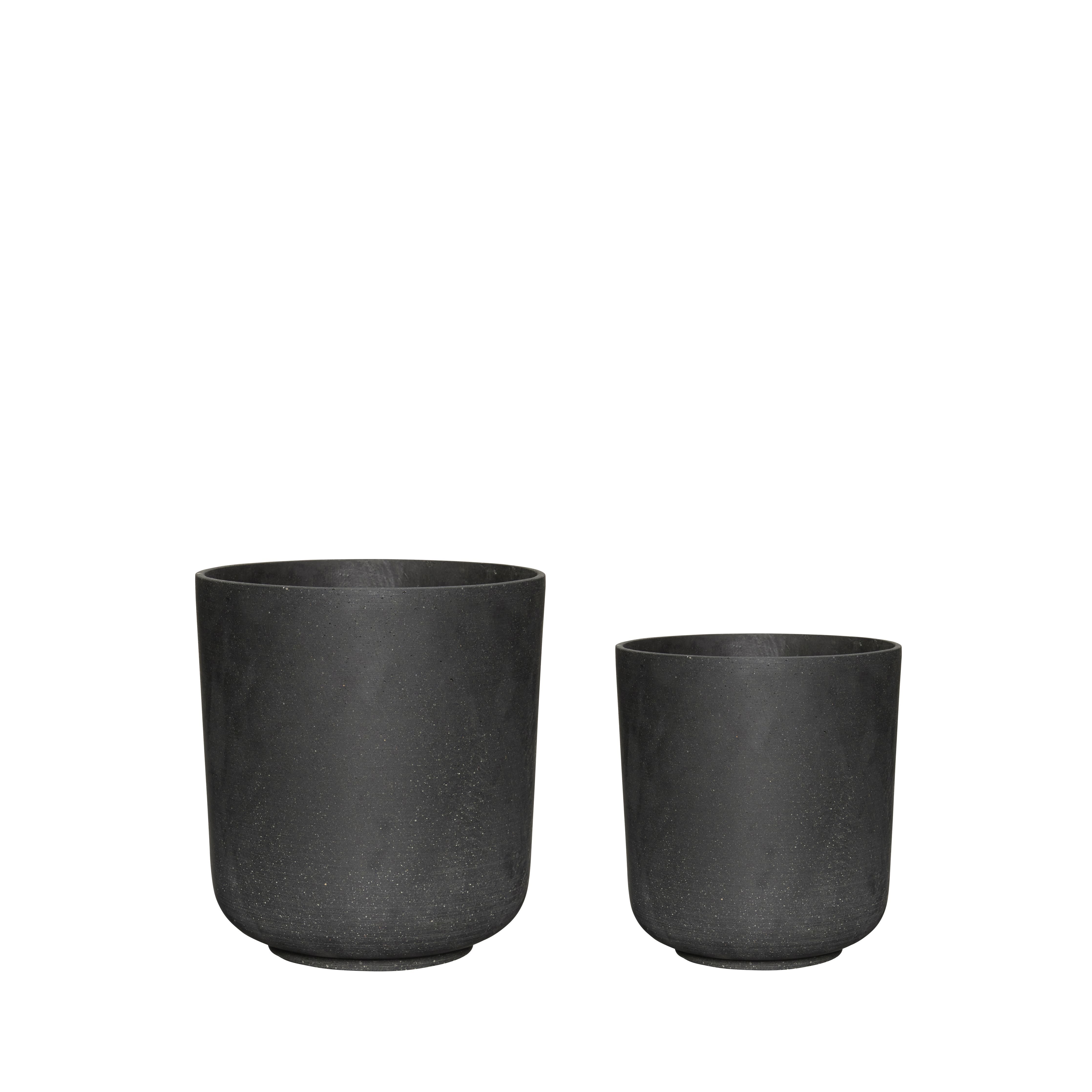 Hübsch Onder potten set van 2, zwart