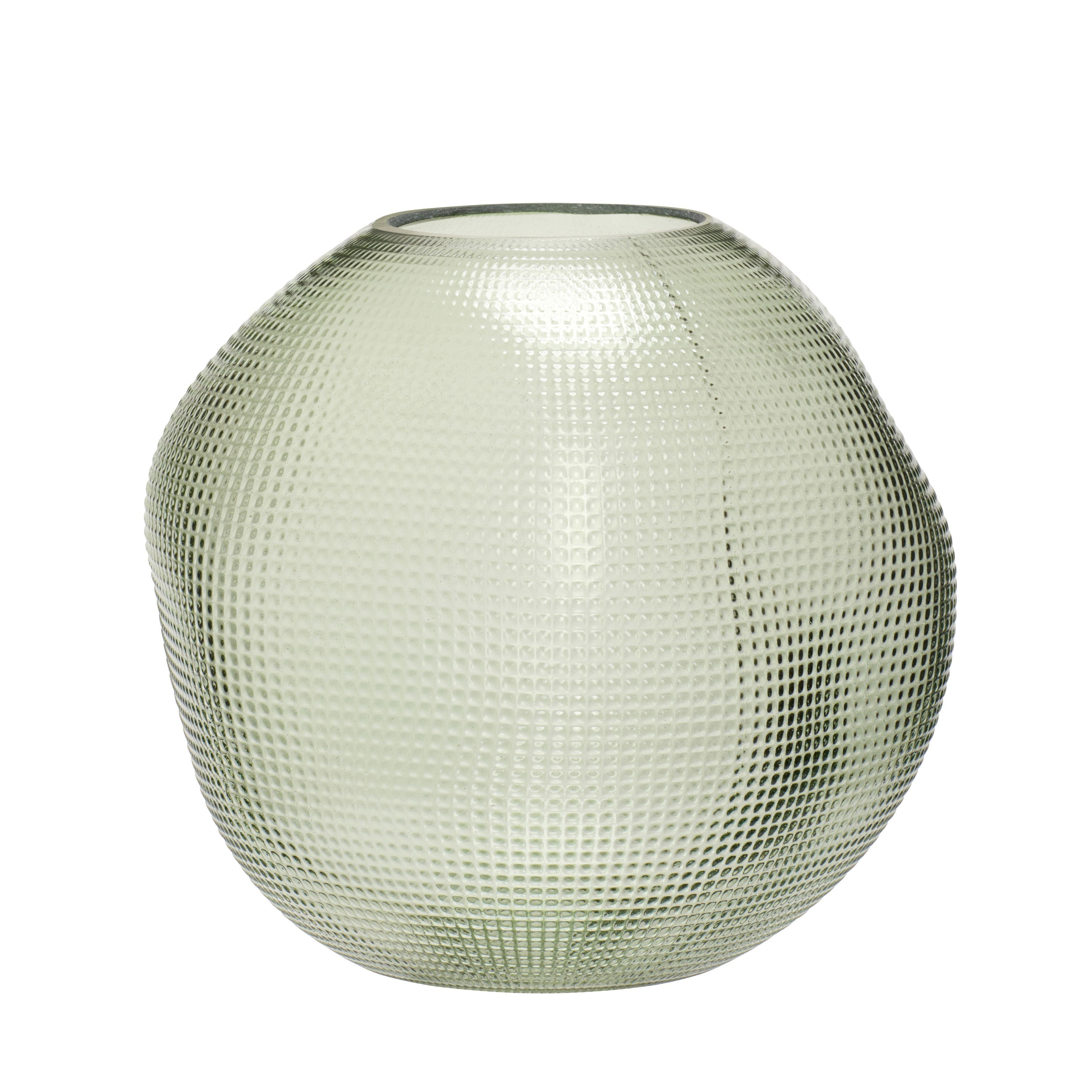 Hübsch globo jarrón de vidrio verde
