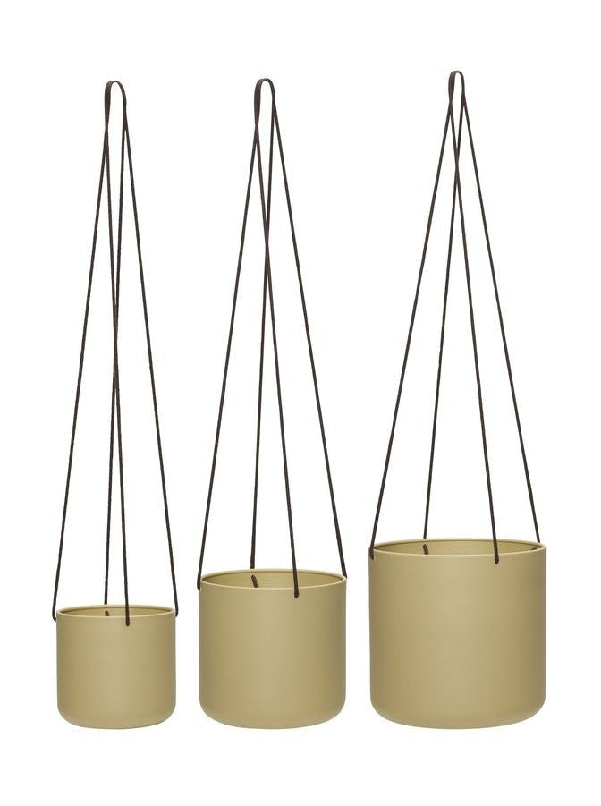 Hübsch Pots suspendus en floraison avec 3 grands beige