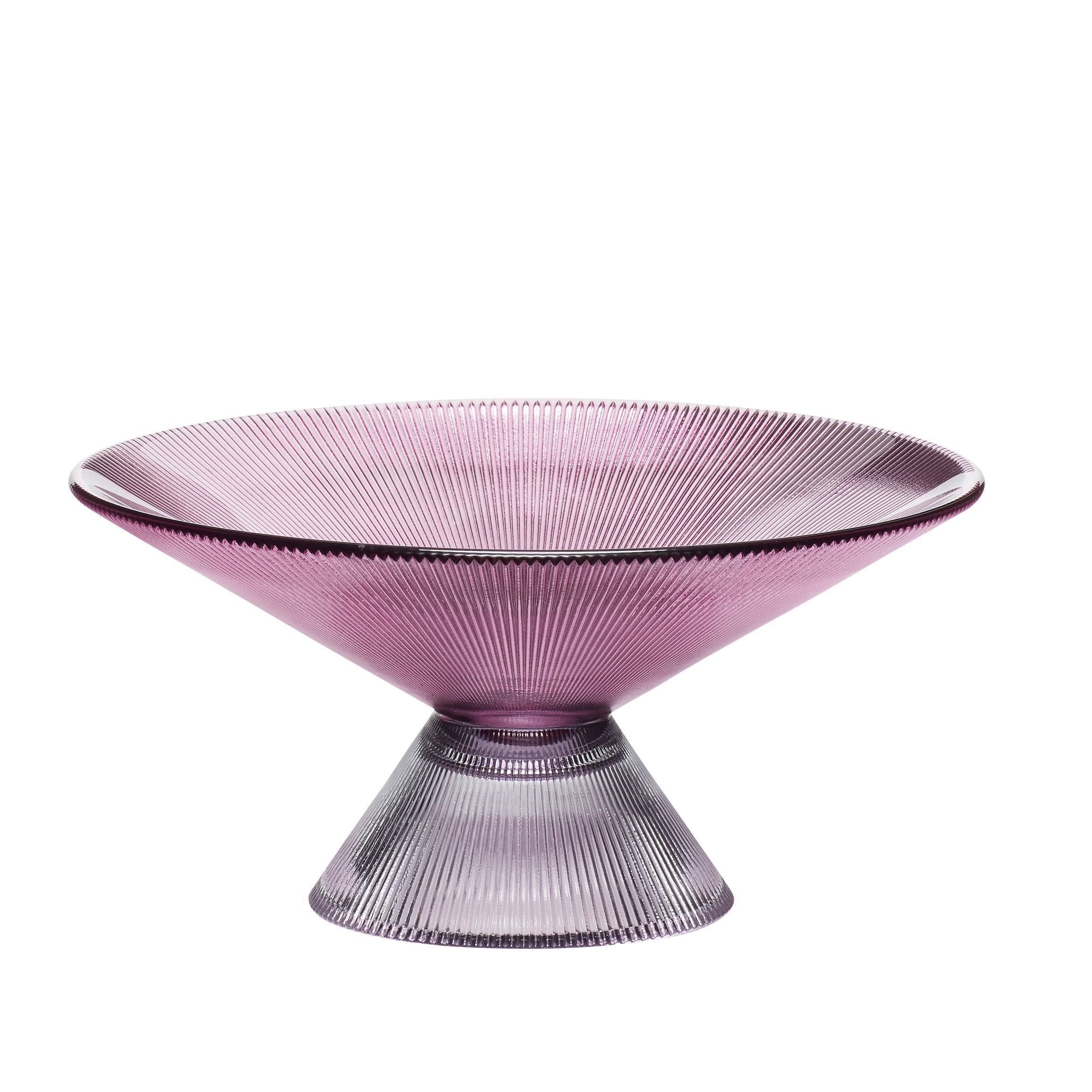 Hübsch Candy Bowl Glass Pink/Grau