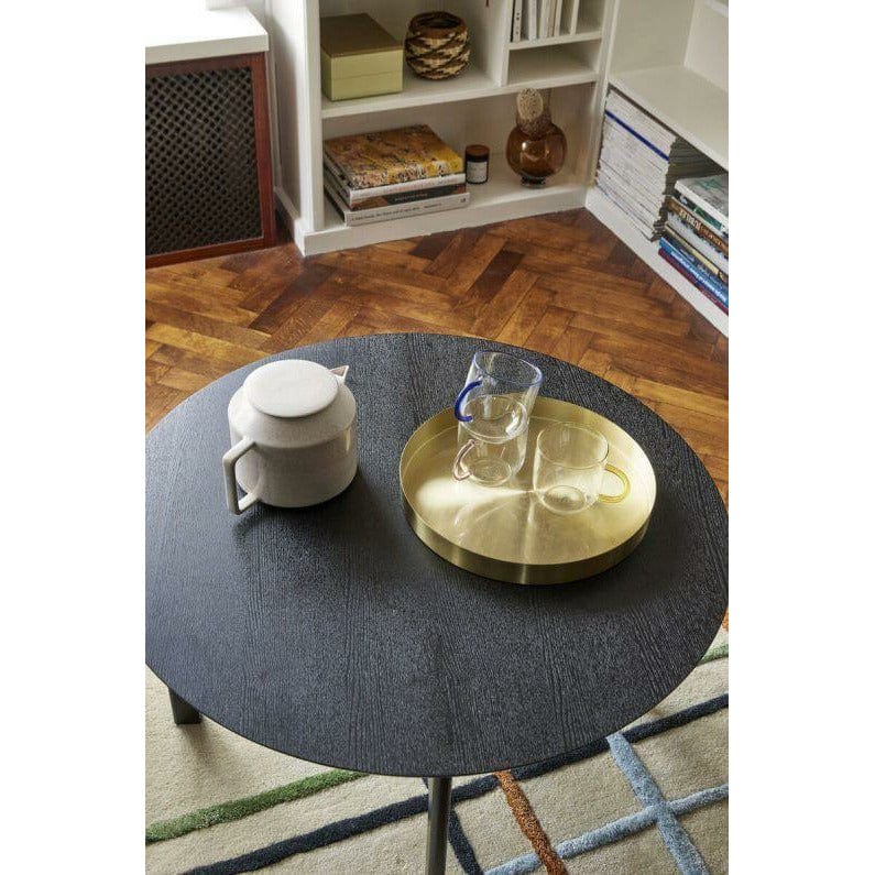 Hübsch峡湾咖啡桌圆形木材黑色