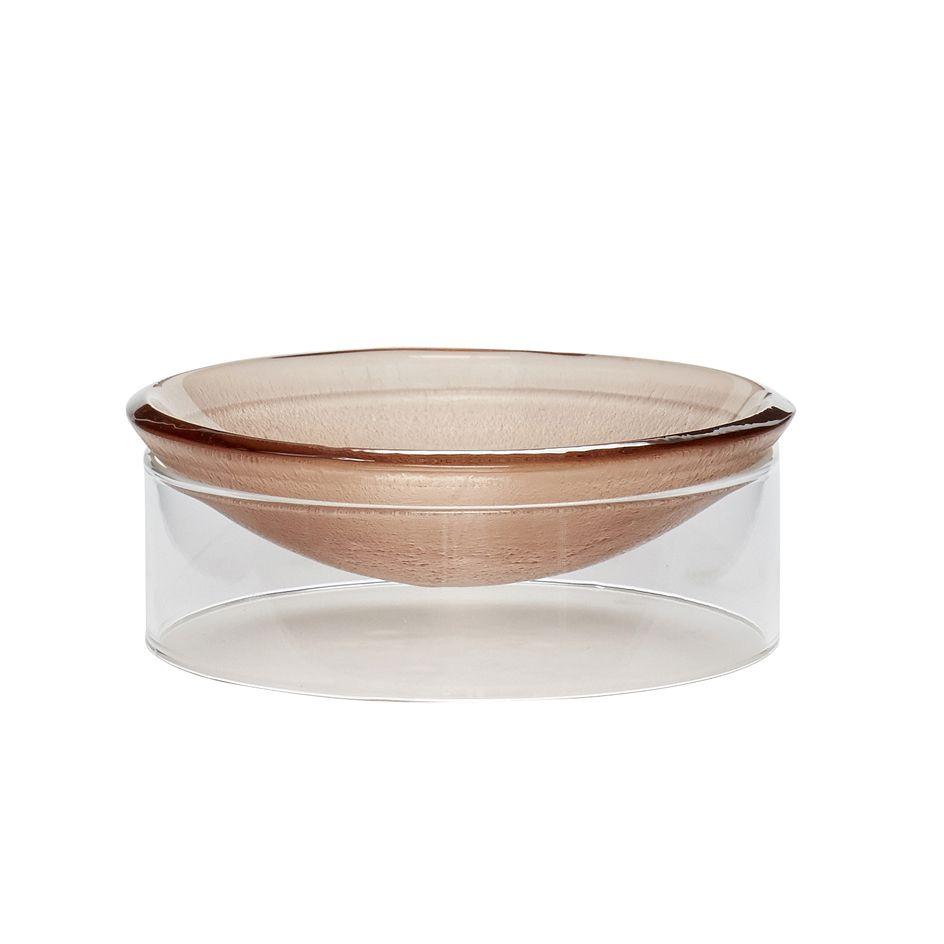 Hübsch流碗玻璃透明/棕色
