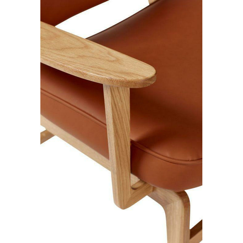 Hübsch Chaise salon de brume microfibre / chêne fsc oeko tex naturel / marron