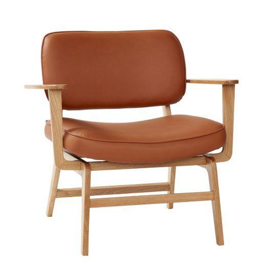 HübschHaze休息室椅超细纤维/橡木FSC oeko oeko tex天然/棕色