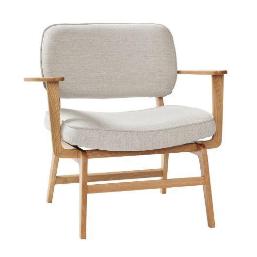 Hübsch Haze Lounge Chair Polyester/Eiche Fsc Oeko Tex Natur/Grau