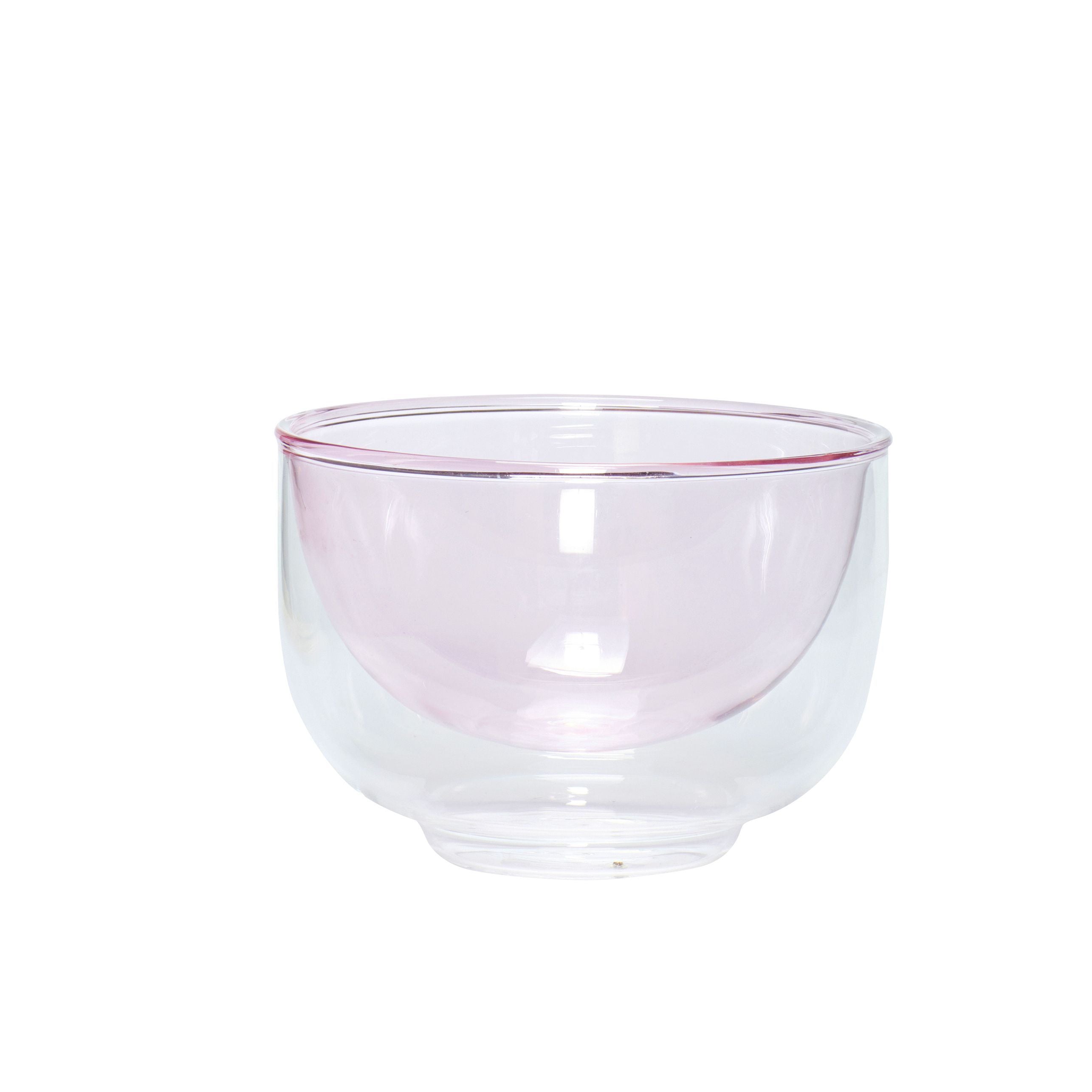 Hübsch售货亭碗玻璃透明/粉红色