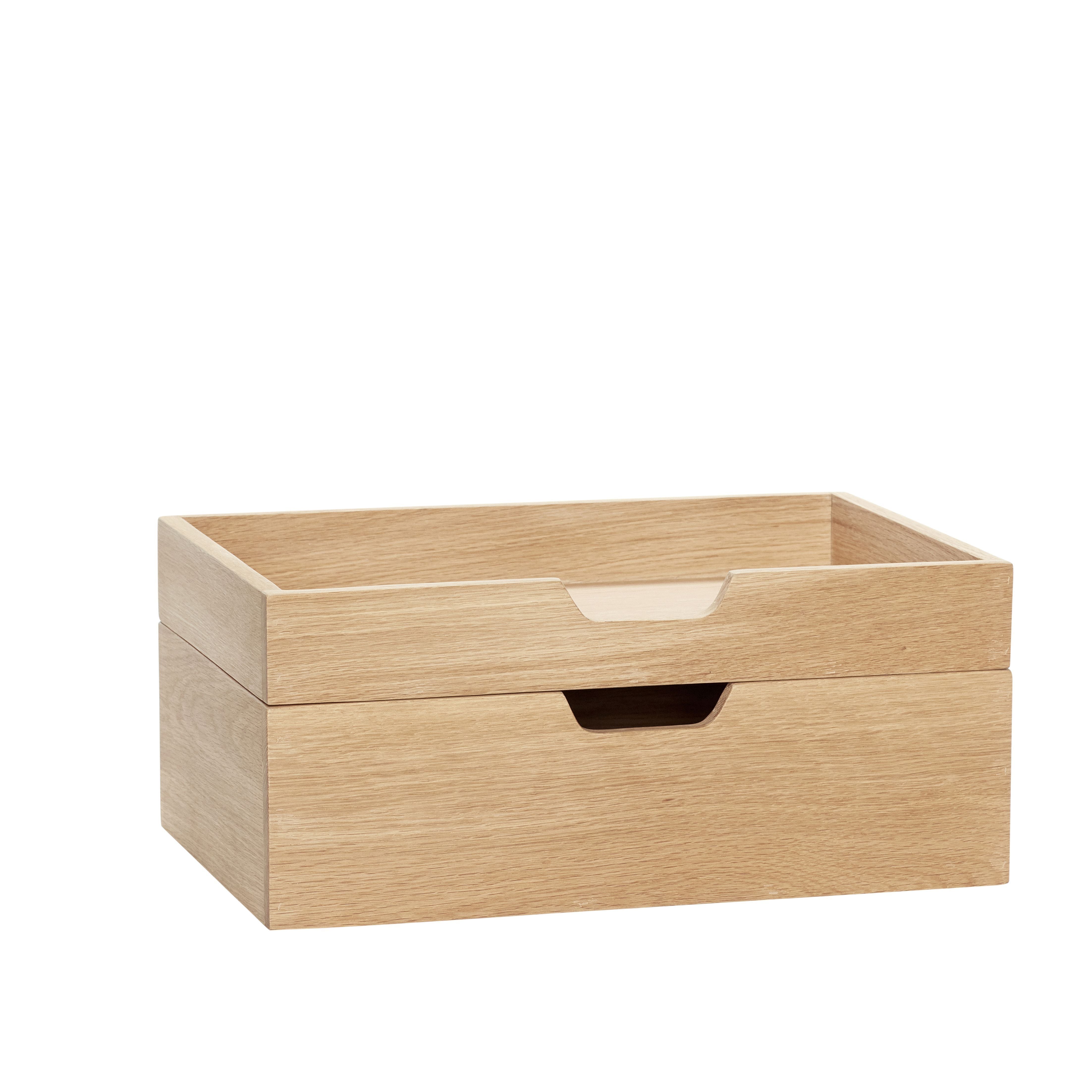 Hübsch Note Storage Box Oak Fsc Nature Set Of 2