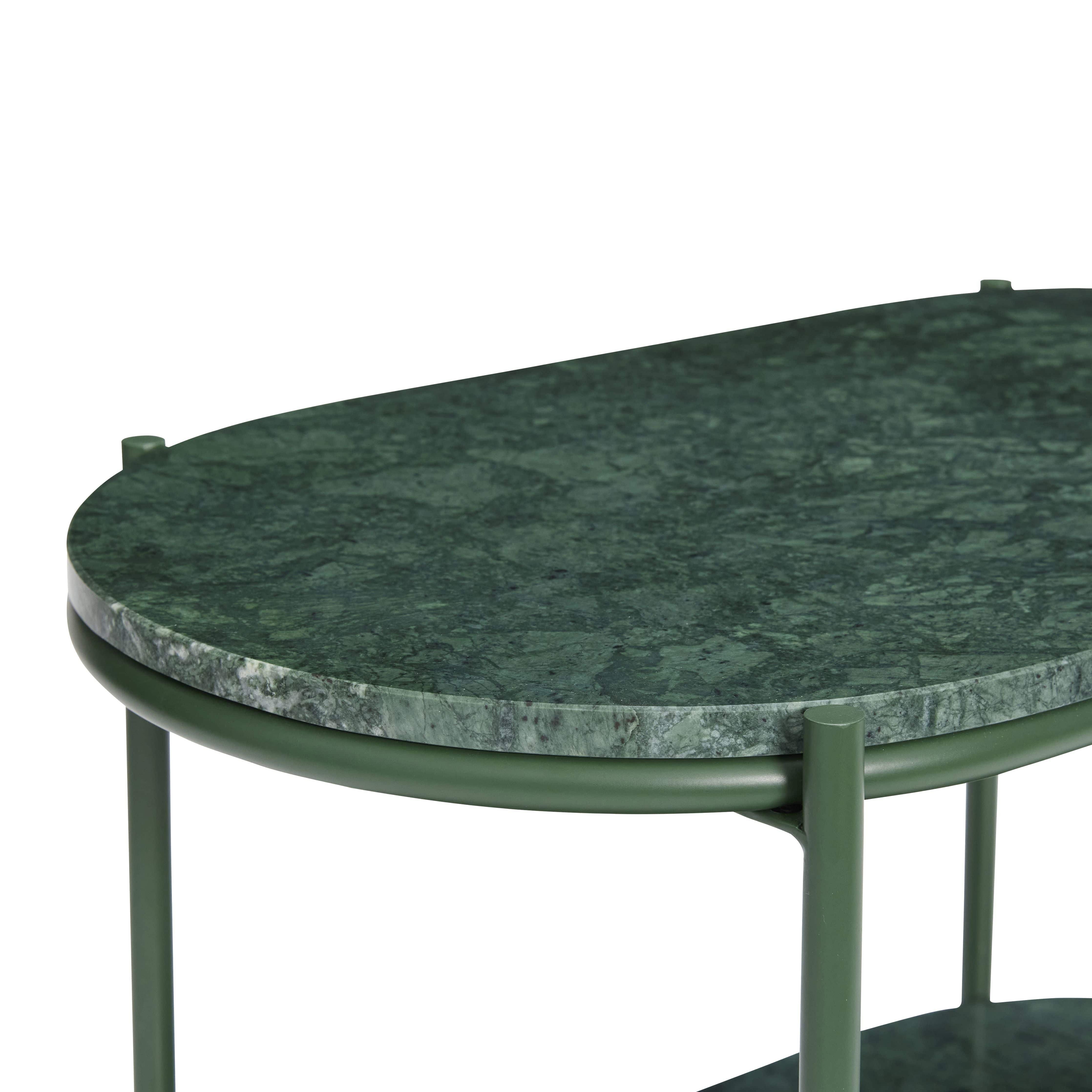 Hübsch Nusa Tisch Metall/Marmorgrün