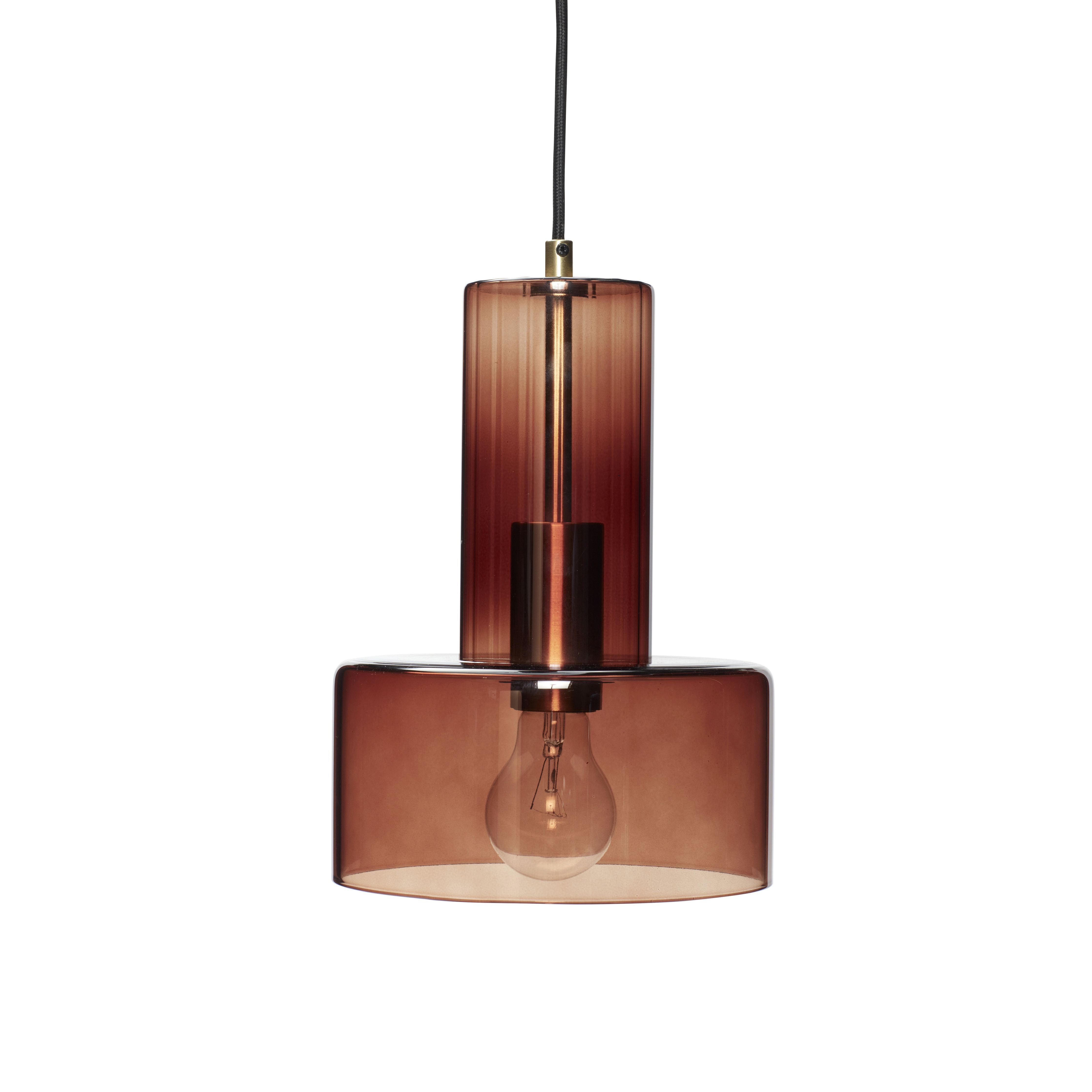 Hübsch lámpara de ondulación de vidrio marrón